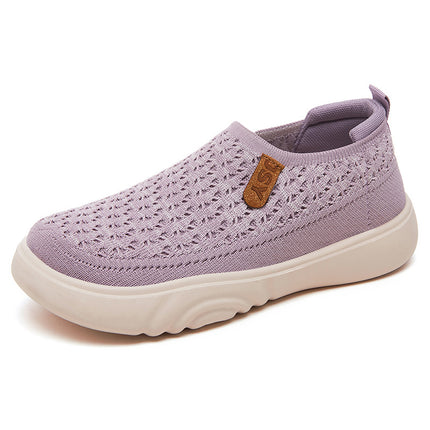 Shoes for Women, Versatile Spring Fly-Knit Breathable Non-Stinky Casual Shoes, Soft-Soled Sneakers, Mesh Breathable Single Shoes