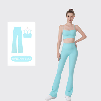 [in Stock] Ld Speaker Y-Shaped Vest Set Long Sleeve Women's Slim Fit Jacket Stretchy Sports Yoga Wear
