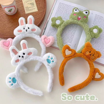 Face Wash Plush Headband for Women, Cute New Cartoon Headwear, Face Wash Mask, Hairband, Non-Slip Headband, Hair Accessories