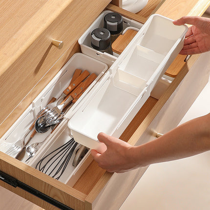 Retractable separated storage box household kitchen tableware drawer storage box multifunctional underwear socks storage box