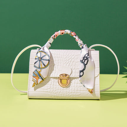 Ladies Bags Simple Printed Small Bag 2024 Korean-style Casual All-match Shoulder Bag Printed Scarf Handbag