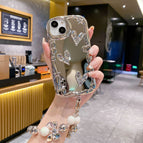 Apple XR / Electroplating mirror love silver love beads
