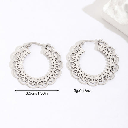 Trendy and Versatile Silver Exaggerated Earrings, European and American Ins-Style Irregular Exquisite Earrings, Non-Fading Titanium Steel Earrings