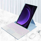 [touch backlight] 360 white ice blue protective cover touch backlight keyboard to send the same color mouse [excluding stylus]]