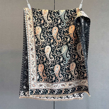 2025 New Autum Retro Fashion Cashew Flower Printed Scarf Warm and Cold Scarf Fashionable Multi-Functional Shawl