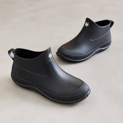 Korean Style New Arrival Short Rain Boots Women's Waterproof Non-Slip Women's Rain Boots Kitchen Water Boots Adult Thick-Sole Wear-Resistant Rubber Shoes