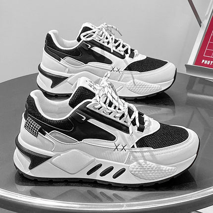 2024 Mesh Panel Shoes Casual Shoes Student Dad Shoes Sports Thick-Soled Trendy Shoes Wear-Resistant Shoes New Model