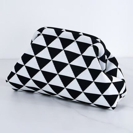 Explosive Cross-border Woven Cloud Bag Girl's Commuter All-match Striped Bag Outdoor Travel Storage Portable Bag Clamp Bag