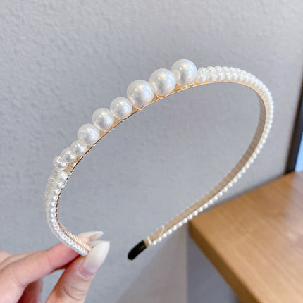 Internet Red Square Explosions Contrast Braid Head Band Wide Edge Non-Slip High-Level Hair Band 2023 New Style Hair Card for Women
