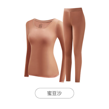 22199 Fall/Winter Bose Women's Ultra-thin Long-sleeved Non-marking Crewneck Bottoming Autumn Clothes suit for Warm Skin-beautifying Underwear