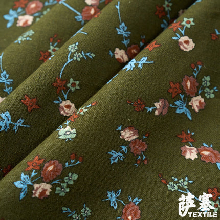 Hemp Cotton Digital Printing Fabric Printing Cotton and Linen Clothing Fabric Vintage Handmade DIY Tablecloth Patchwork Southeast Asia