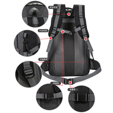 New Large Capacity Wear-resistant Outdoor Mountaineering Multi-function Travel Bag Burden-reducing Outdoor Camping Hiking Backpack