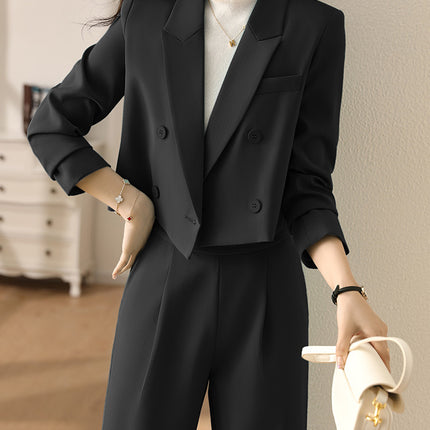 High-end White Small Suit suit Women's Autumn Small Business Wear Short Suit Casual Internet Celebrous Two-piece Set