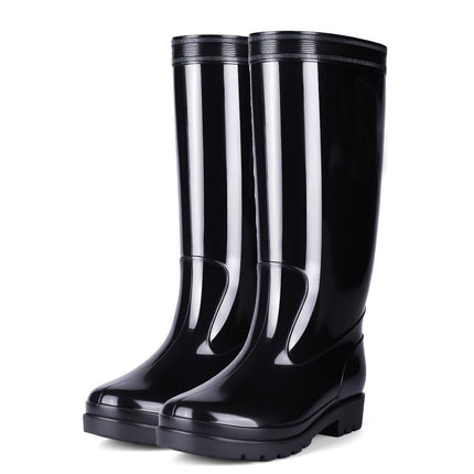 Foreign Trade High-Top Labor Protection Men's Rain Boots, Long Rain Boots, Waterproof Outdoor Non-Slip Fleece-Lined Warm Water Shoes, Cold-Proof and Protective