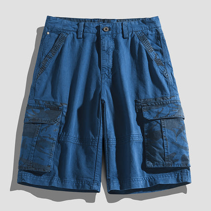 Multi-pocket Tooling Shorts Men's Summer Japanese-style Tooling Washed Cotton Pants Garment-dyed Camouflage Tooling Casual Pants Men's