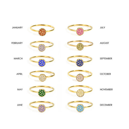 Cross-border foreign trade new stainless steel diamond ring Women's Light luxury December birthday stone ring gift wholesale