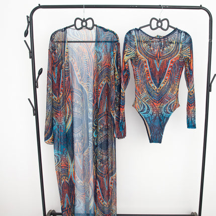 2025 New Sun-Protective Mesh Cross-Border One-Piece Bikini Swimsuit for Women in Russia