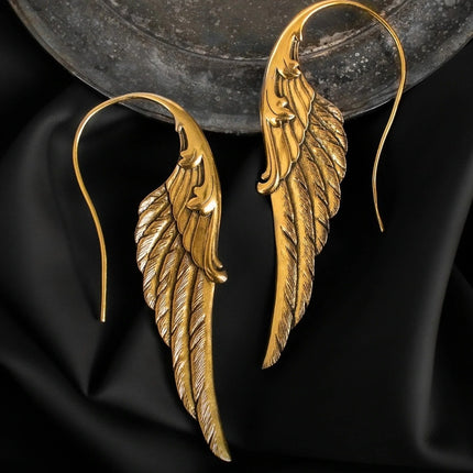 Bedi cross-border new exaggerated angel wings pendant earrings alloy hook earrings