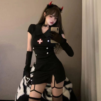 Halloween Sexy Nightgown Nurse Uniform Cos Doctor Role Play Pure Lust Temptation Nightclub Anchor Costume