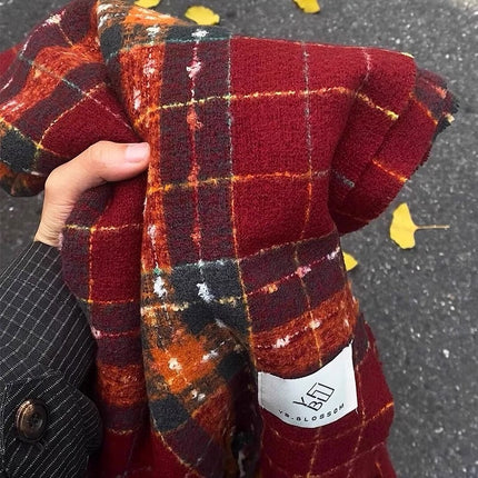 Atmospheric Imitation Cashmere Plaid Scarf for Women in Winter Thickened Warm Scarf for Students Versatile Scarf Live Broadcast Hot Cross-Border