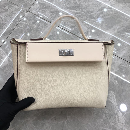 2023 New 2424 Kelly Mini Top Layer Cowhide Dumpling Bag Wings Bag Crossbody Shoulder Handbag Women's Bag