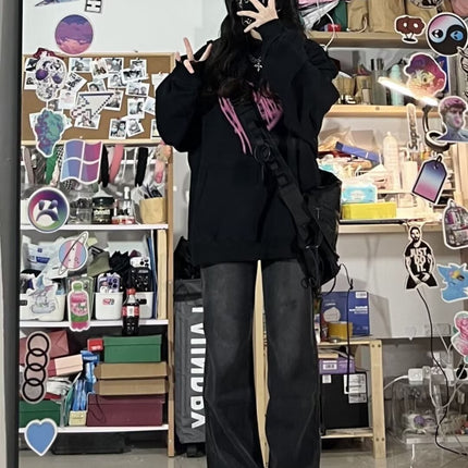 Women's Straight Loose Jeans, Spring, Autumn, Winter 2026 New High-Waisted Slimming Petite Wide-Leg Floor-Length Pants