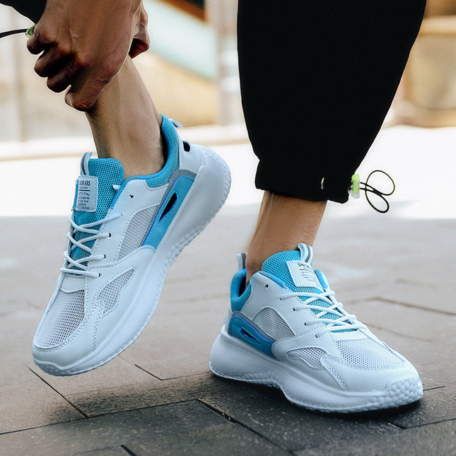 2024 New Summer Popular Men's Mesh Breathable Youth Thick-Soled Casual Sports Shoes Trendy Running Shoes for Men