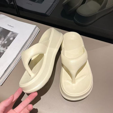 Thick-Soled 4-5cm Flip-Flops for Women to Wear Outside 2025 New Anti-Slip and Stain-Resistant Platform Summer Flip-Flops That Do Not Smell Bad for Feet