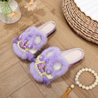 Blue and purple tiger head slippers / 35