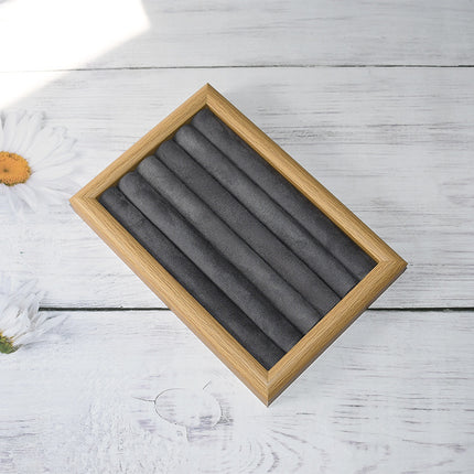 Walnut Color Jewelry Tray Ring Storage Box Solid Wood Ring Plate Earrings Earrings Bracelet Display Jewelry Display Rack