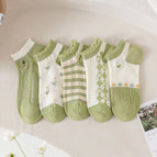 0138 pastoral green lace women's socks / Naked socks