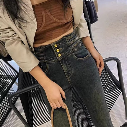 fleece-lined Thickened Warm Skinny Pencil Jeans Women's Autumn and Winter 2023 New High Waist Slimming All-match Pencil Pants