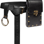 Black 2-piece set (waist bag + leather stand)