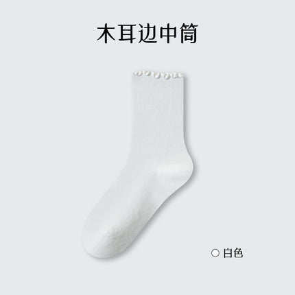 Summer socks women loose pile socks women summer thin breathable tube wooden ear cotton socks Zhuji socks wholesale