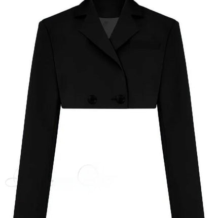 Ins Amazon Hot Selling Women's Two-Piece Short Skirt Suit Double-Breasted Short Suit Jacket Pleated Mini Skirt