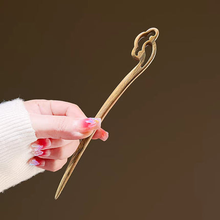 Green Sandalwood Hairpin, Ancient Style Sandalwood Hairpin, High-End New Chinoiserie Green Sandalwood Hairpin, Hairpin, Han Dynasty Hair Accessories