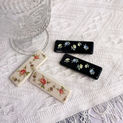 Ins Blogger Same Style Triangle Square Irregular Hairpin Spring and Summer Niche Retro All-match Flower Side Clip