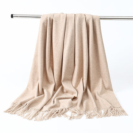 Wool Scarf Shawl High-End Versatile Cashmere Scarf Women's Winter 2025 New Men's Solid Color Scarf Wholesale
