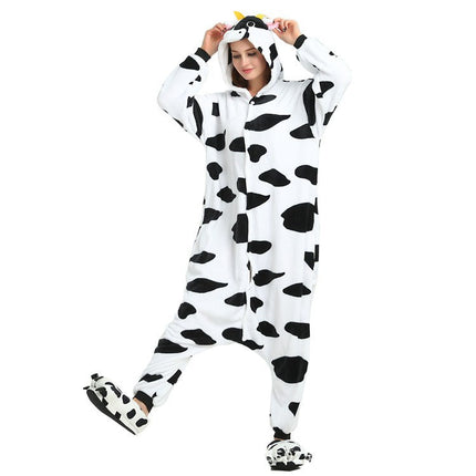 Mixed batch autumn and winter flannel cartoon one-piece pajamas home performance clothes toilet version adult home clothes pajamas