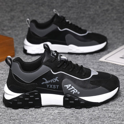 Foreign Trade Large Size Men's Shoes, Autumn and Winter Leather Shoes, Men's Sports Shoes, Men's Rebound Shock-Absorbing Casual Shoes, Dad Shoes for Men