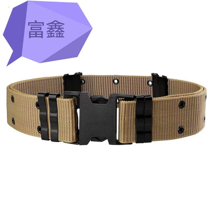 Outdoor Training Tactical Belt S Outer Belt Simple Buckle Bdu Security Duty Armed Woven Belt Wholesale