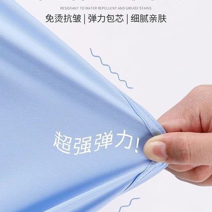 Three-Proof Bamboo Fiber No-Iron Long and Short-Sleeved Shirts for Men, High-End Professional Shirts, Customizable Embroidered Logo Work Clothes