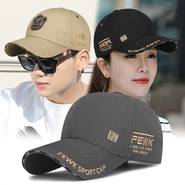Spring and Autumn Fashion Metal Label Letter Wheat Ear Embroidered Hard Top Baseball Cap for Men and Women Street Sunshade Breathable Cap