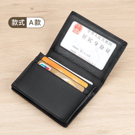 Genuine Leather Business Card Bag Card Bag Napa Top Layer Cowhide Plain Business Card Holder Men's Embossable LOGO Soft Face