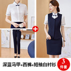 dark blue vest short sleeve shirt pants / S