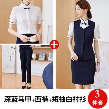 Spring and Autumn 2023 Commuter New wine red Long Sleeve Suit I Also Blouse Pants Skirt Four-Piece Suit