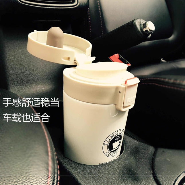 Fashionable simple double-layer vacuum stainless steel coffee cup handy cup American coffee pot portable gift pop lid cup