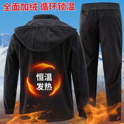 Winter Velvet Jacket Suit Camouflage Men's Cold-Proof, Warm, Wear-Resistant and Dirt-Resistant Labor Protection Workwear