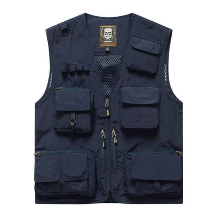 Summer New plus size Multi-pocket Custom Printing LOGO Vest Men's and Women's Vest Outdoor Photography Mountaineering Vest