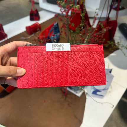 Women's Genuine Leather Fashion Long Zipper Mobile Phone Wallet High-grade Cowhide Men's Large Capacity Card Bag Two-in-One in stock